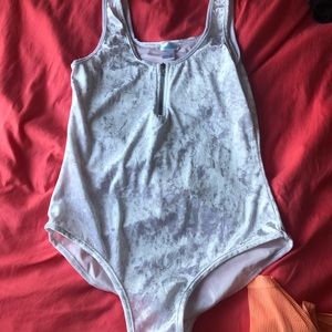 White velvet bodysuit I heart raves